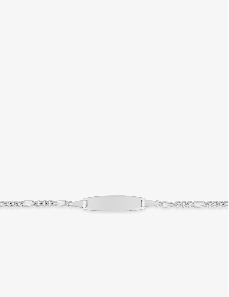 Gourmette identité alternée 1+3 pour bébé en argent 925 ‰ rhodié SO OR