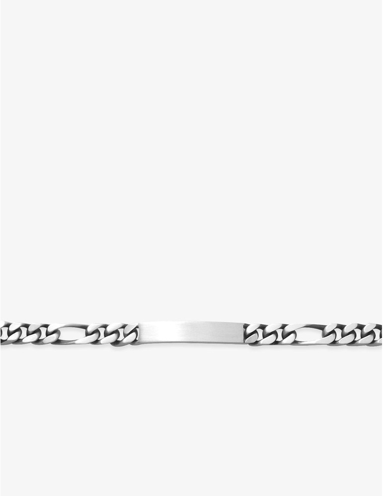 Gourmette maille alternée 1+3 et plaque rectangle 6 mm argent 925‰ vieilli SO OR