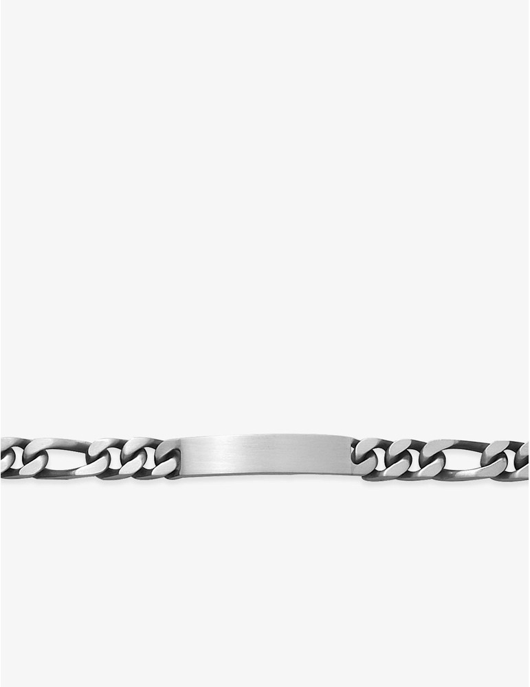 Gourmette maille alternée 1+3 et plaque rectangle 8 mm argent 925‰ vieilli SO OR