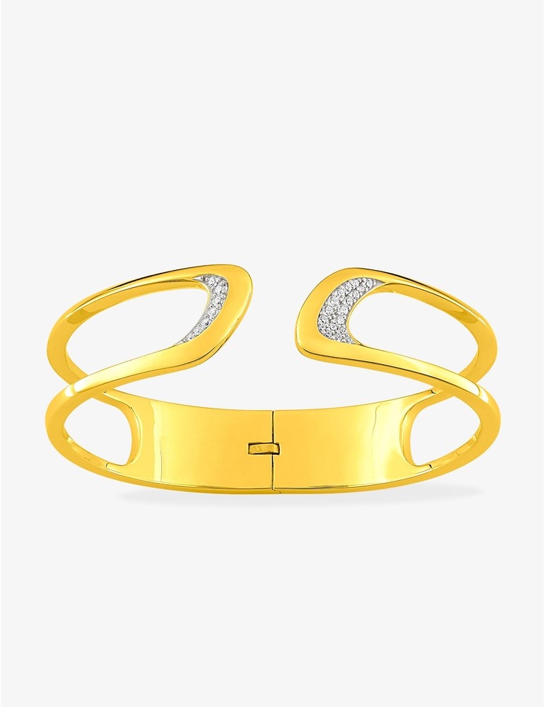 Jonc ouvert plaqué or et oxydes de zirconium SO OR