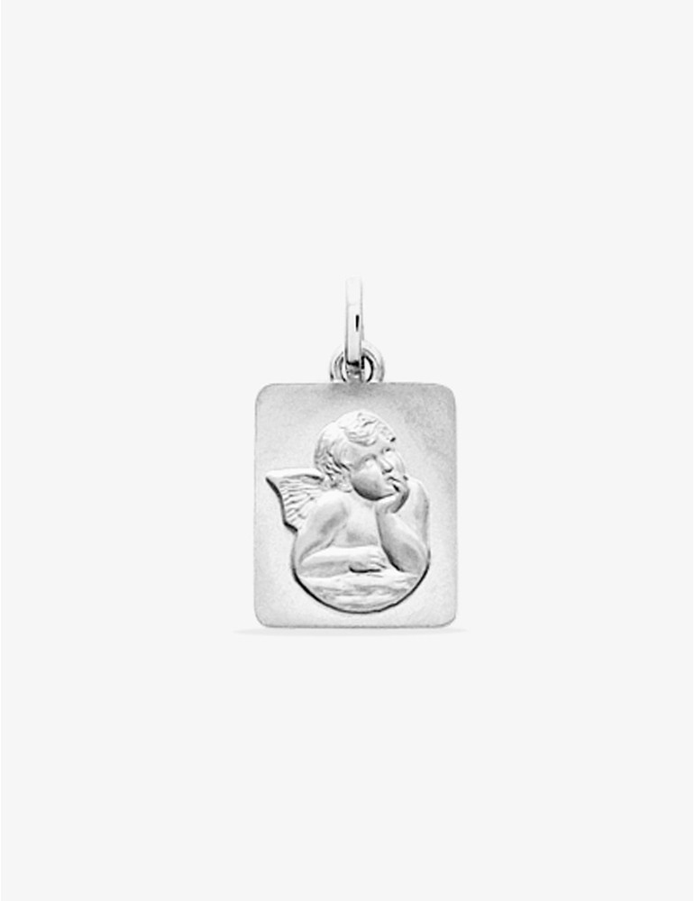 Médaille rectangle ange argent 925‰ rhodié SO OR