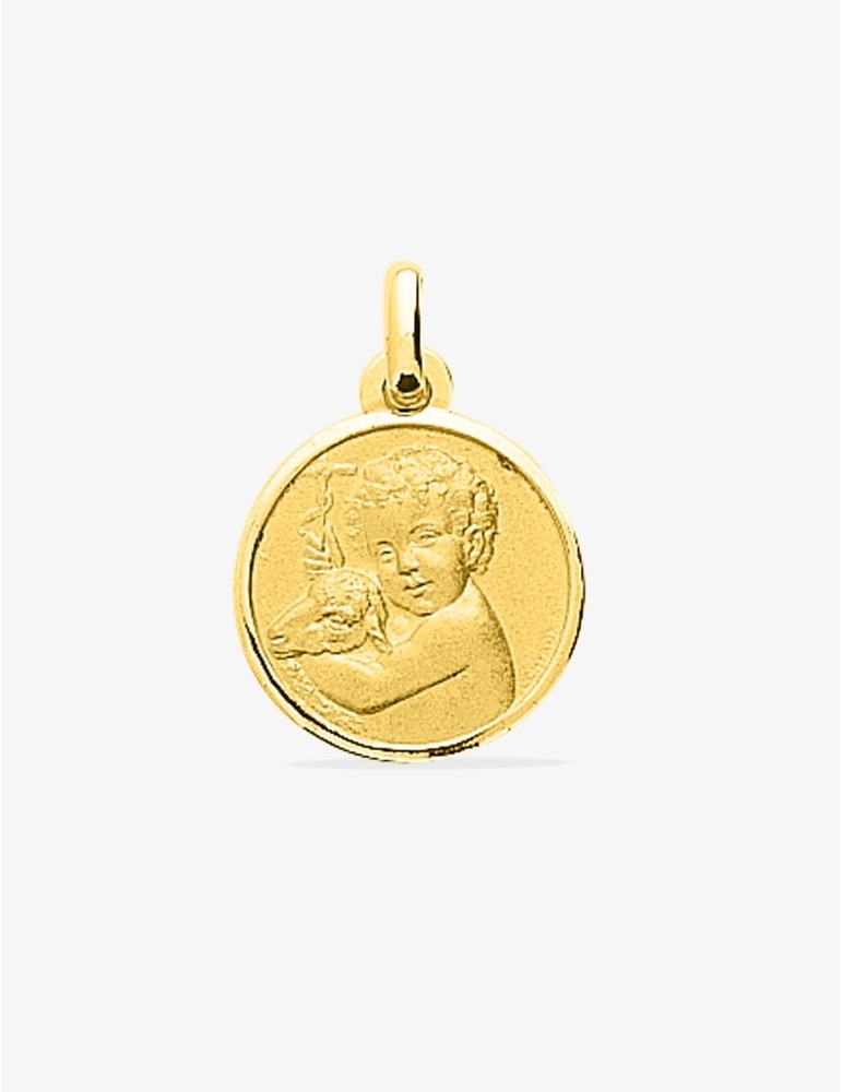 Médaille ronde ange or jaune 750‰ SO OR