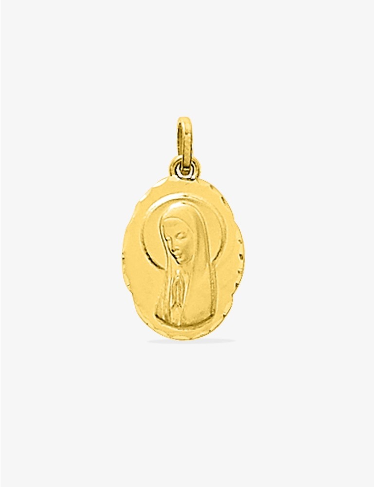 Médaille Vierge ovale plaqué or SO OR