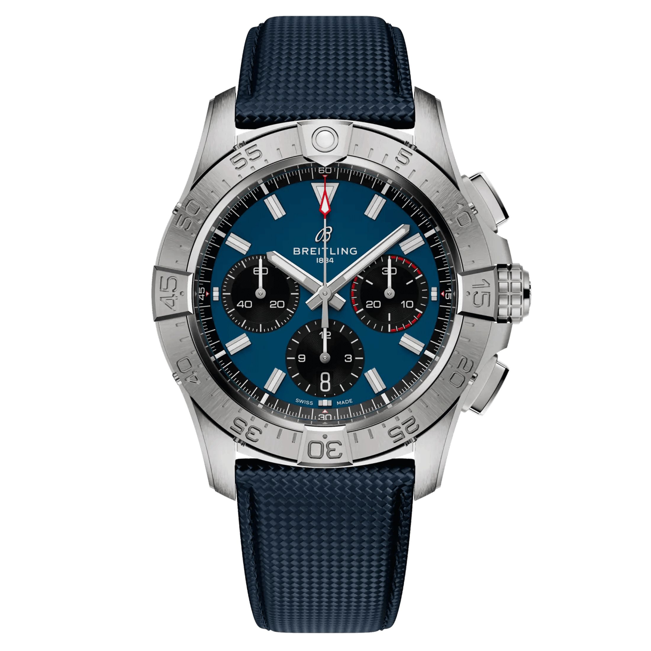 Montre Breitling Avenger B01 Chronograph automatique cadran bleu bracelet cuir bleu 42 mm