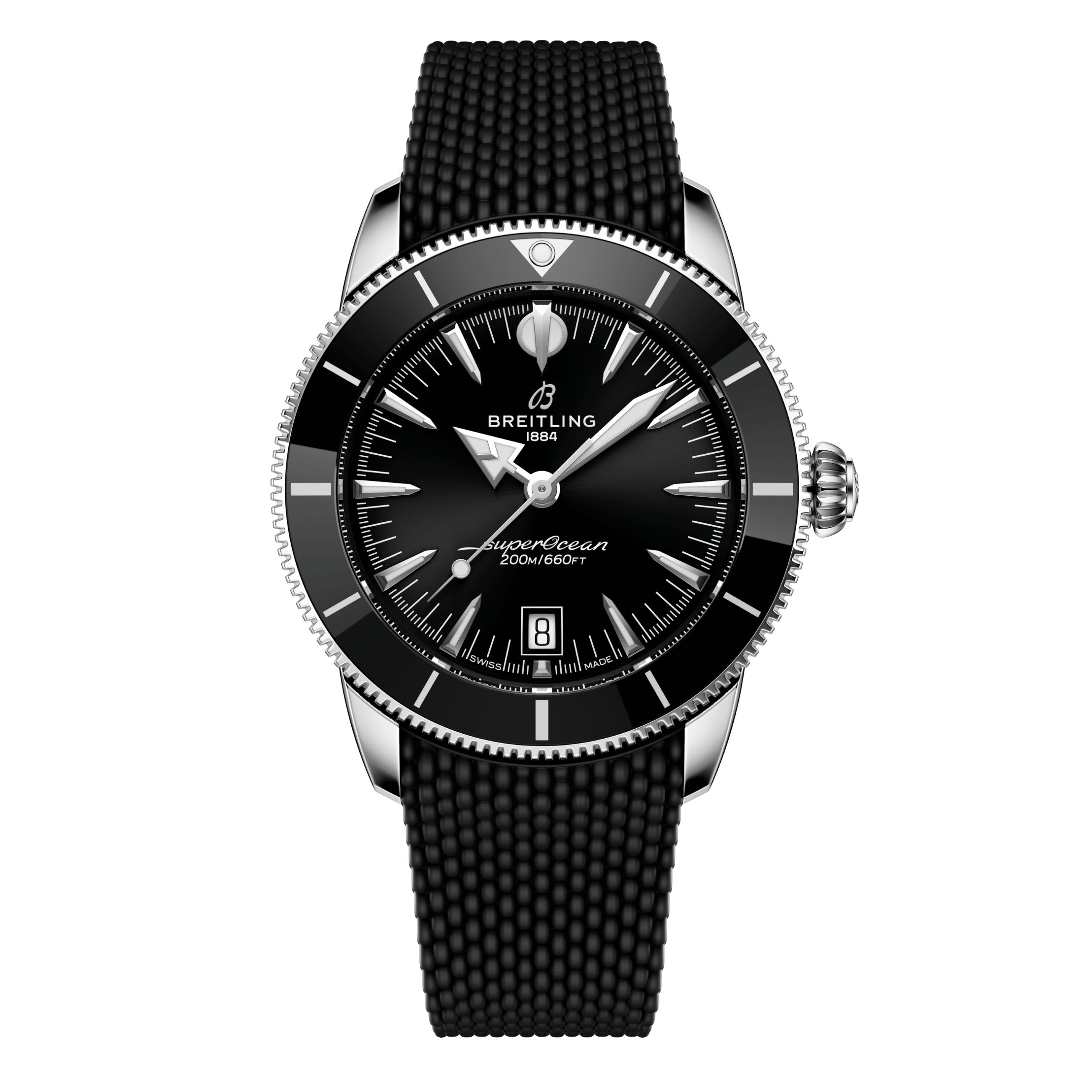 Montre Breitling Superocean Heritage B31 automatique cadran noir bracelet caoutchouc 42 mm