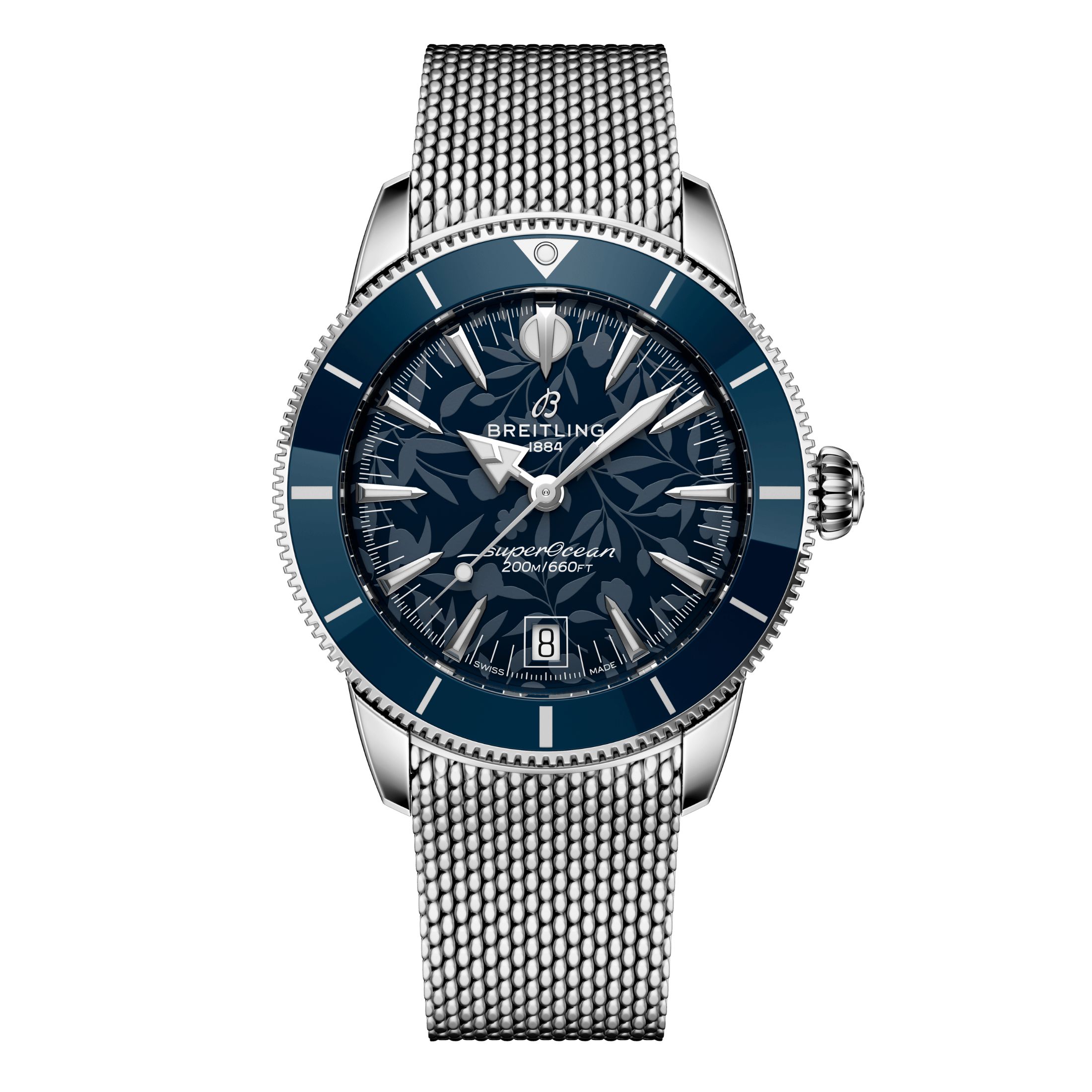 Montre Breitling Superocean Heritage B31 "Kelly Slater" automatique cadran bleu bracelet maille milanaise 40 mm