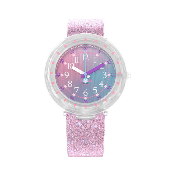 Montre Enfant Flik Flak Pearlaxus en Plastique Rose Ref FCSP107