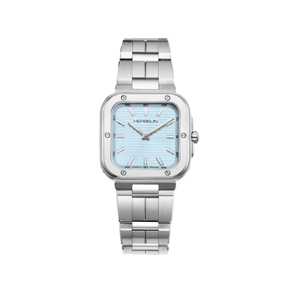Montre Femme HERBELIN Cap Camarat Square Bleu Ciel Acier - 17546B25