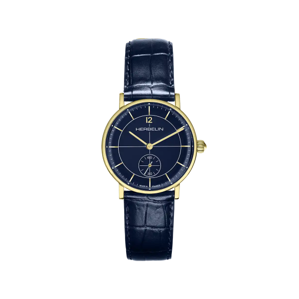 Montre Femme HERBELIN Inspiration Dame Bleu Or Cuir - 10647P15