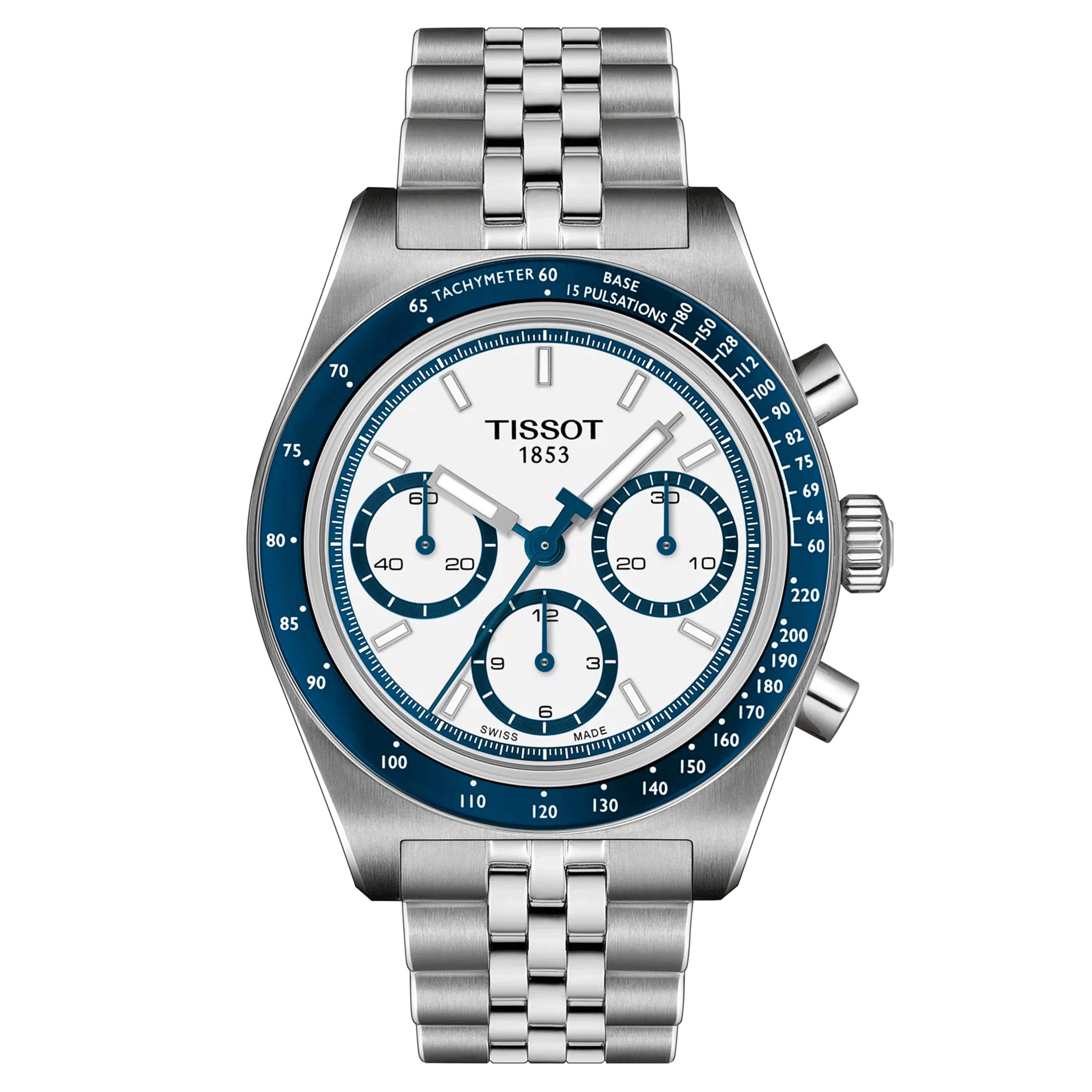 Montre Tissot T-Sport PR516 Chronographe automatique cadran banc bracelet acier 41 mm
