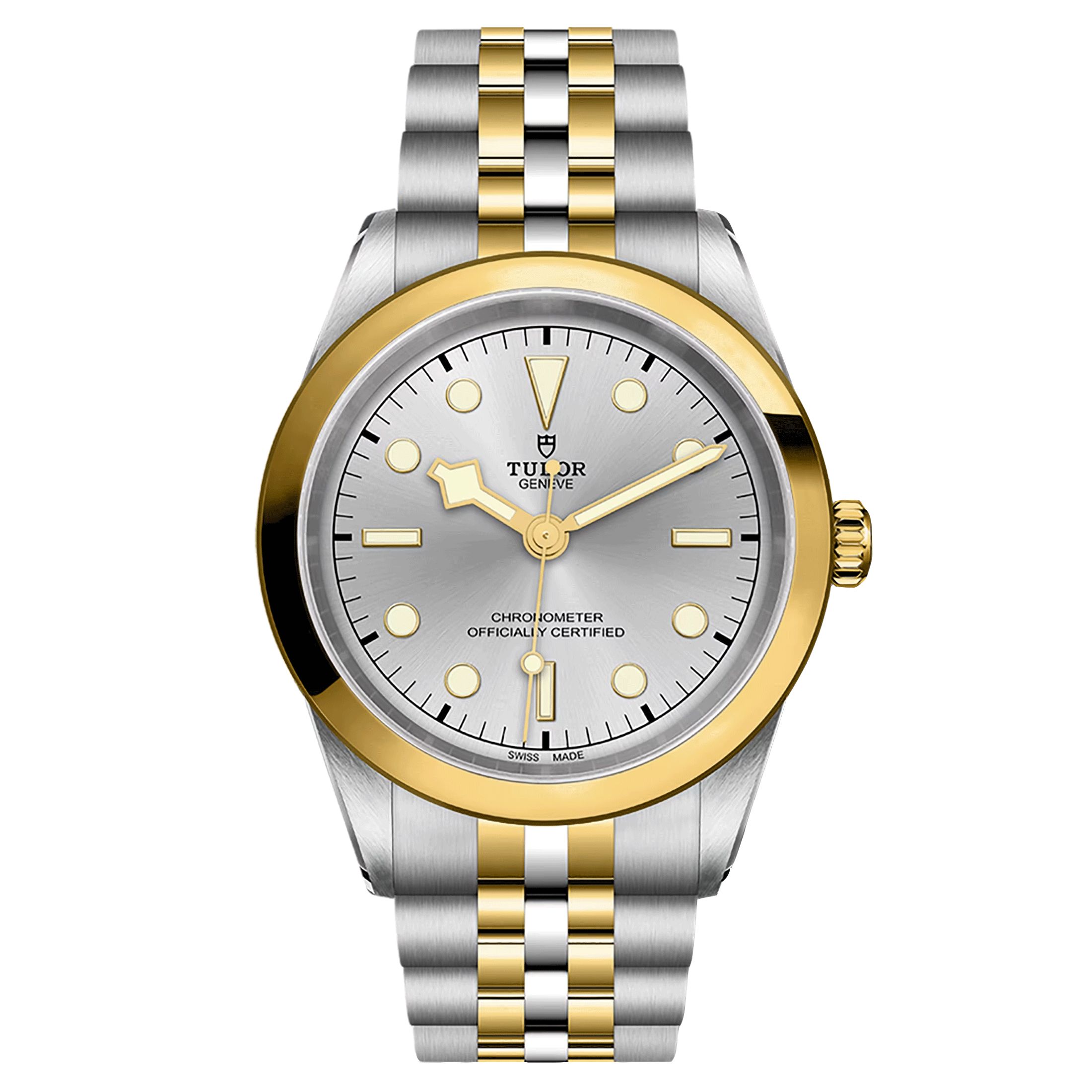 Montre Tudor Black Bay One 41 S&G automatique cadran argent bracelet acier et or jaune 41 mm