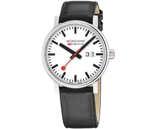 Mondaine MSE.40210.LBV Montre Homme evo2 SBB Big-Date 40mm 3ATM
