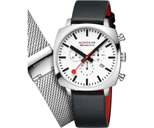 Mondaine MSL.41410.LBV.SET Montre Homme Grand Cushion Set 41mm 5ATM