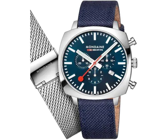 Mondaine MSL.41440.LD.SET Montre Homme Grand Cushion Set 41mm 5ATM