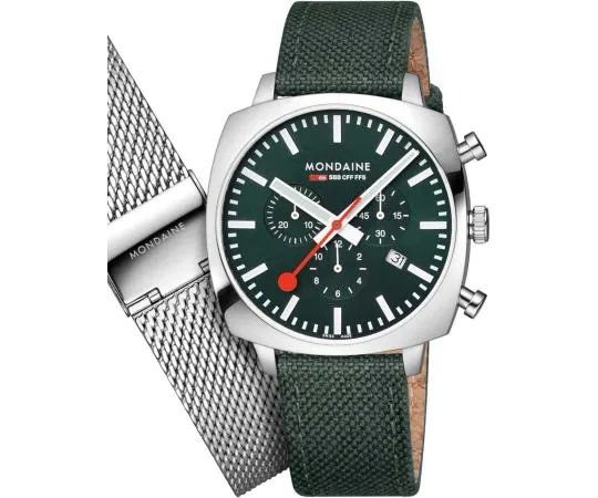 Mondaine MSL.41460.LF.SET Montre Homme Grand Cushion Set 41mm 5ATM