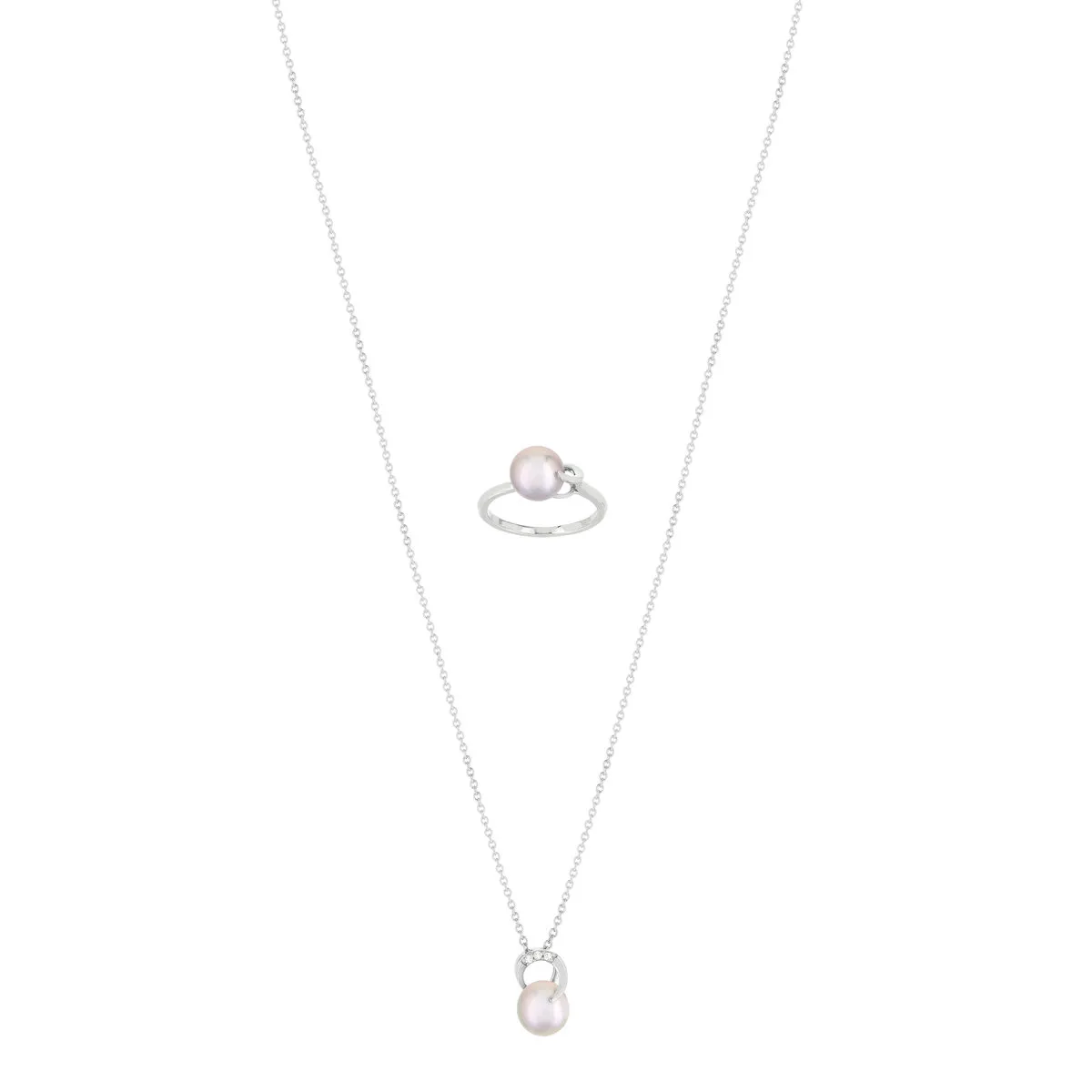 parure argent 925 perle de culture chine zirconia