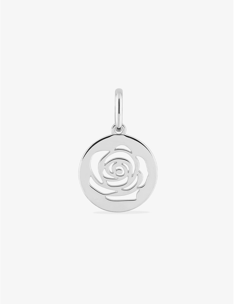Pendentif argent 925 ‰ rhodié motif "rose" SO OR