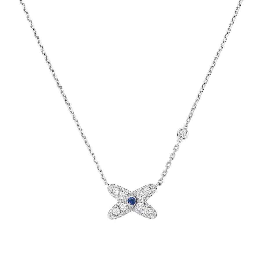 Achat Pendentif Chaumet Jeux de Liens en or blanc, saphir et diamants