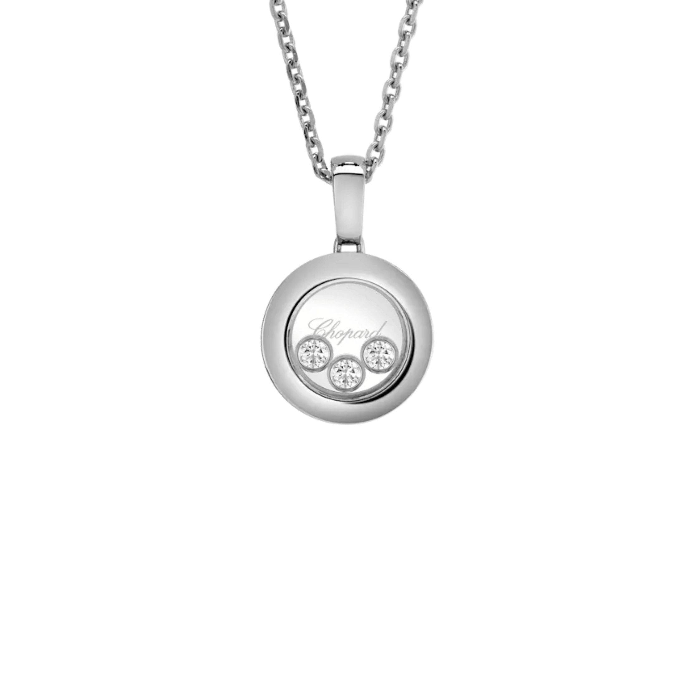 Pendentif Chopard Happy Diamonds en or blanc et diamants
