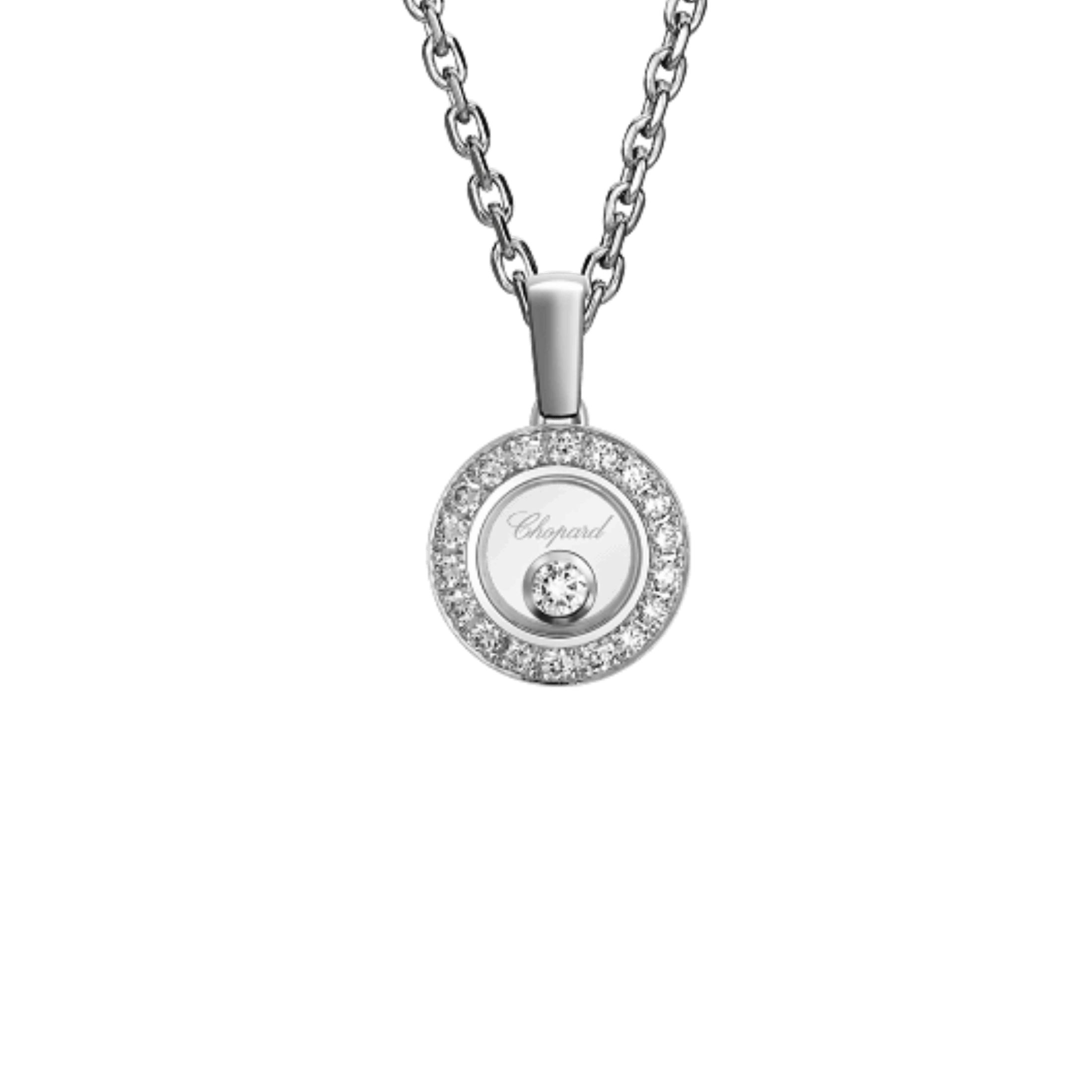 Pendentif Chopard Happy Diamonds Icons en or blanc et diamants