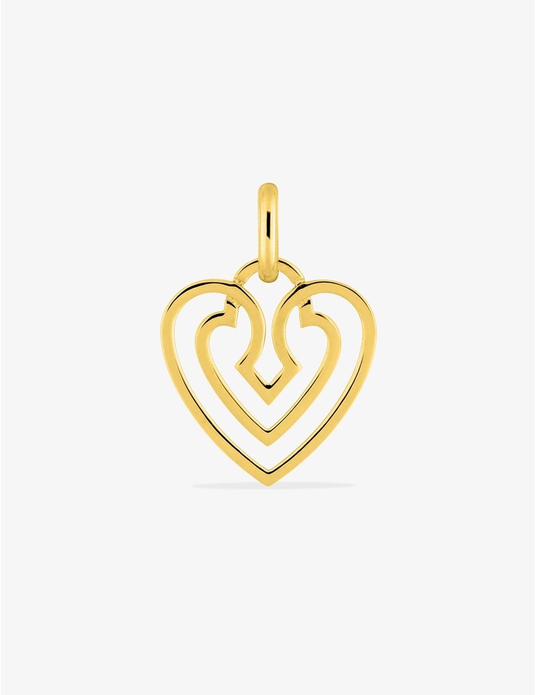 Pendentif cœur graphique plaqué or SO OR