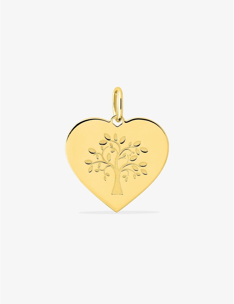 Pendentif forme de cœur or jaune 375 ‰ avec motif "arbre de vie" SO OR