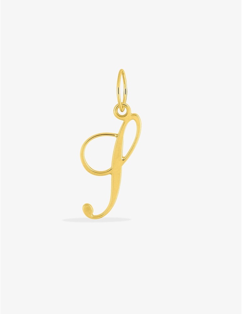 Pendentif lettre S écriture anglaise plaqué or SO OR