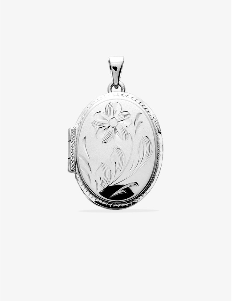 Pendentif porte-photo fleur argent 925‰ rhodié SO OR