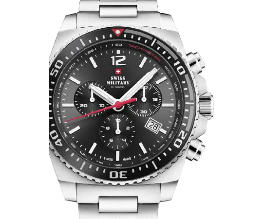 Swiss Military SM34093.01 Sport Chronographe Montre Homme 45mm 10ATM