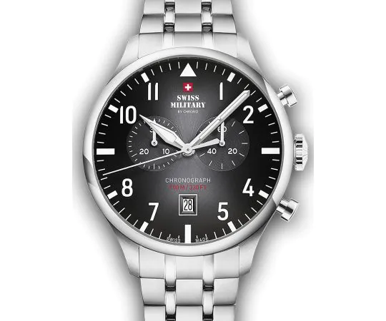 Swiss Military SM34098.01 Vintage Chronographe Montre Homme 43mm 10ATM