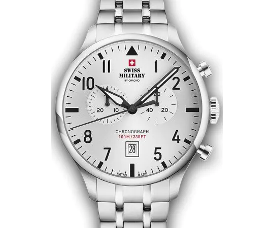 Swiss Military SM34098.02 Vintage Chronographe Montre Homme 43mm 10ATM