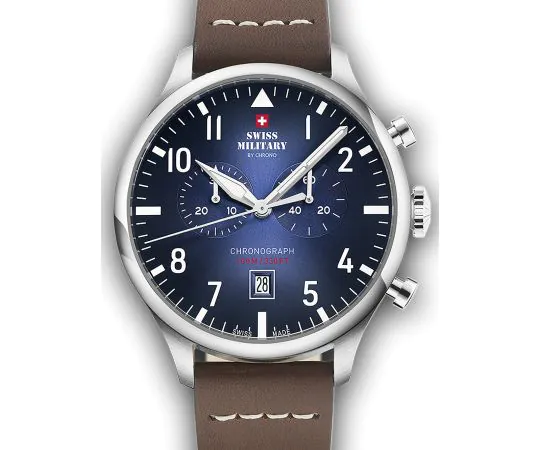 Swiss Military SM34098.07 Vintage Chronographe Montre Homme 43mm 10ATM