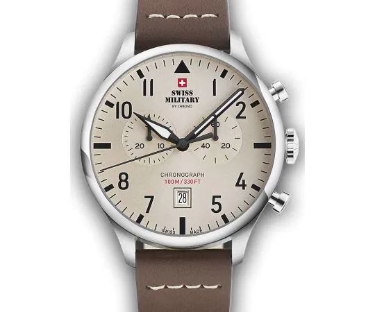 Swiss Military SM34098.09 Vintage Chronographe Montre Homme 43mm 10ATM