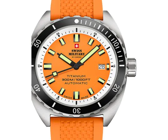 Swiss Military SMA34100.10 Diver Titane Automatique Montre Homme 42mm 30ATM