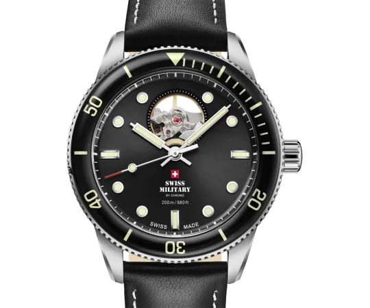 Swiss Military SMA34106.15 Montre Homme Automatique Open-Heart Diver 42mm 20ATM