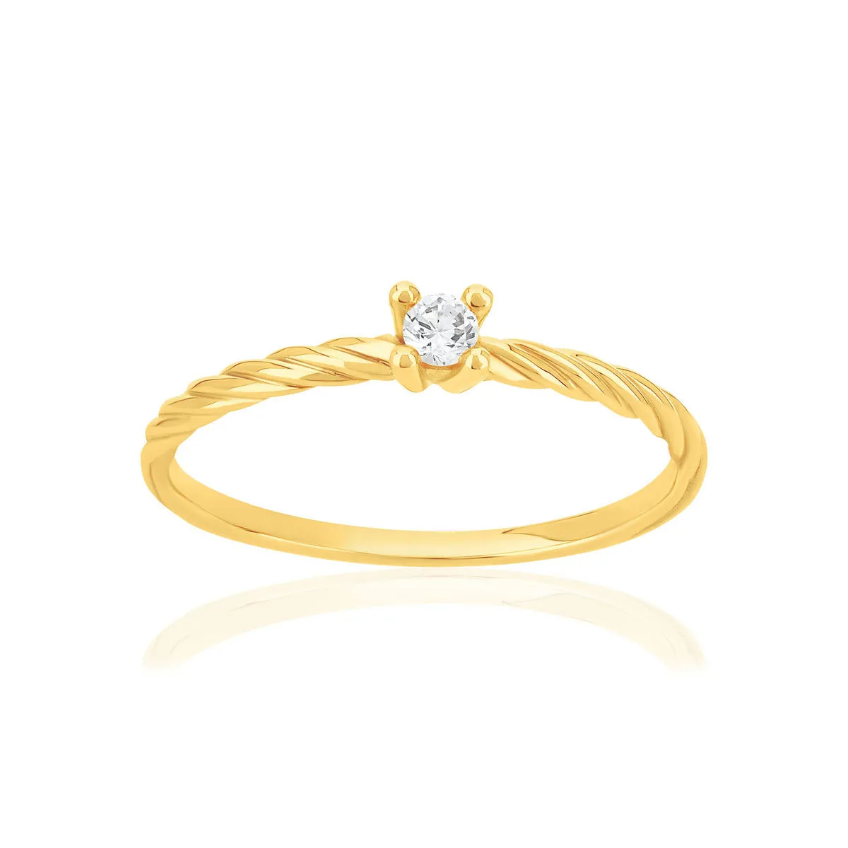 Solitaire or 375 jaune diamant