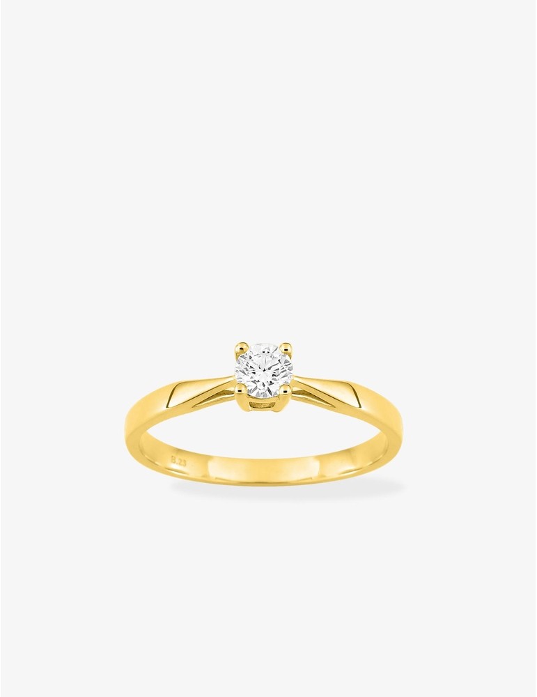 Solitaire or 750 ‰ jaune avec diamant 0,23 ct SO OR