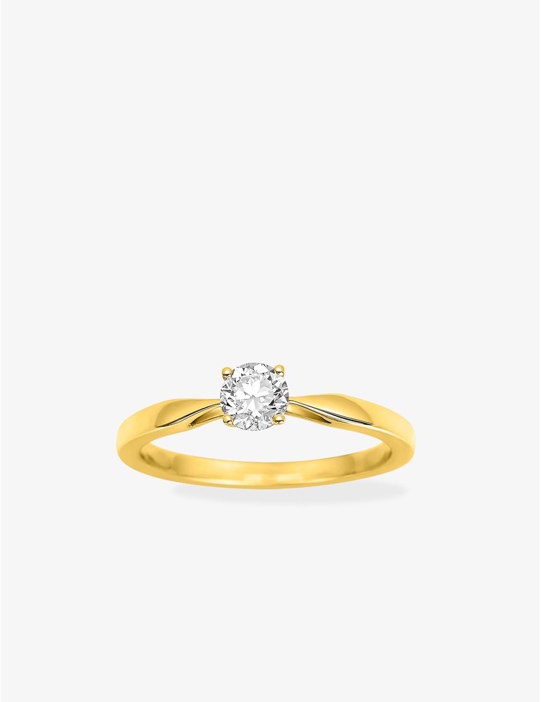 Solitaire or 750 ‰ jaune avec diamant 0,40 ct SO OR