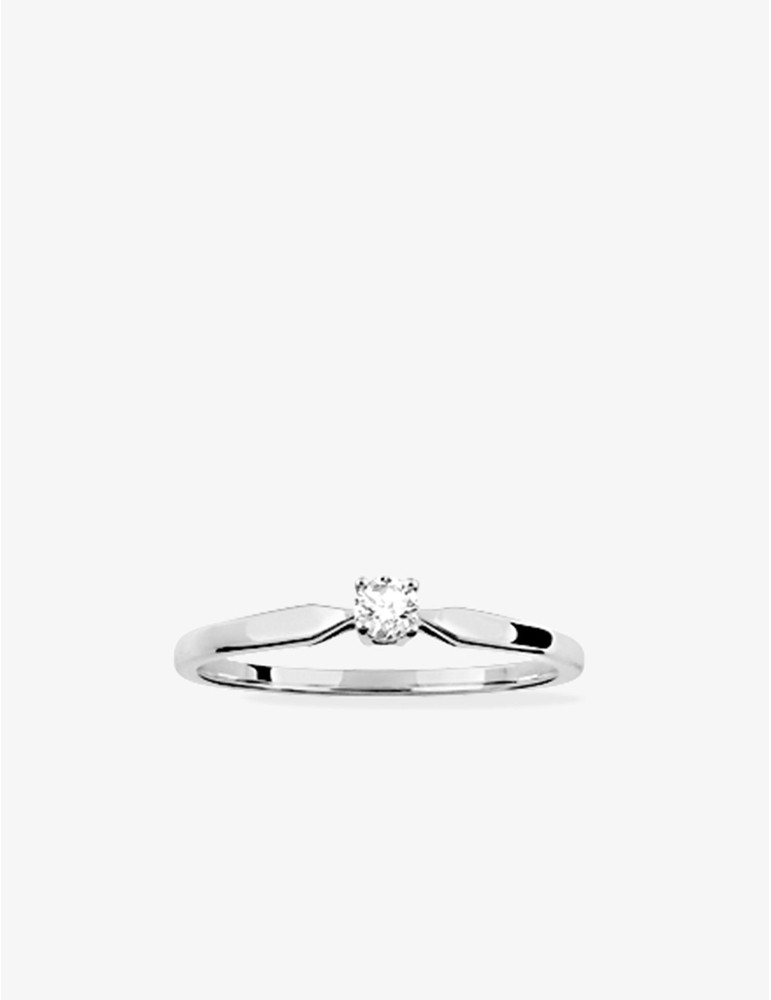 Solitaire or blanc 375‰ et diamant 0,10 ct SO OR