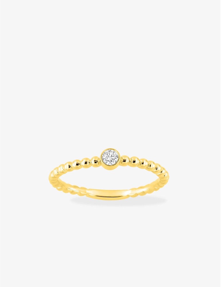 Solitaire or jaune 750 ‰ et diamant 0,07 ct SO OR