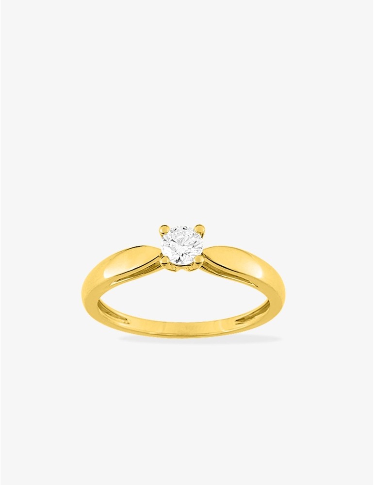 Solitaire or jaune 750‰ et diamant 0,25 ct SO OR