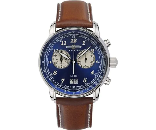 Zeppelin 8684-3 Montre Homme LZ127 Graf Zeppelin Chronographe 40mm 5ATM