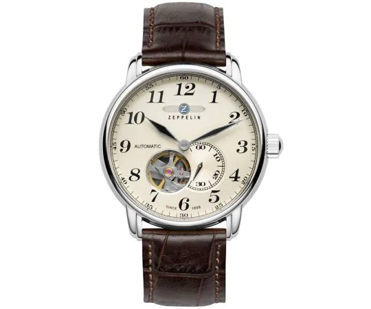 Zeppelin LZ-127 7666-5 Automatique argent brun Montre Homme 41mm 50M
